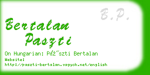 bertalan paszti business card